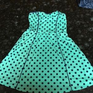 Strapless polka dot cotton dress